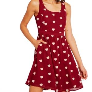 Modcloth Hearts Scoop Neck Dress